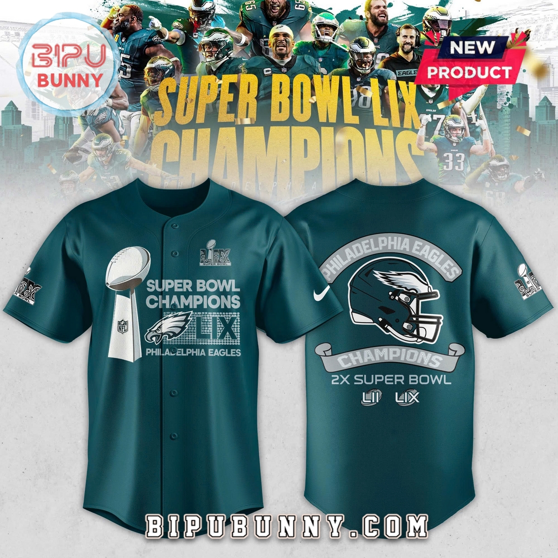 Philadelphia Eagles 2025 Super Bowl Baseball Jersey - Image 2