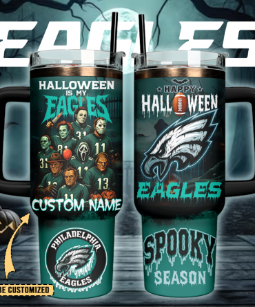 Philadelphia Eagles x Halloween Custom Stanley Cup 40 oz 30 oz Tumbler With Handle