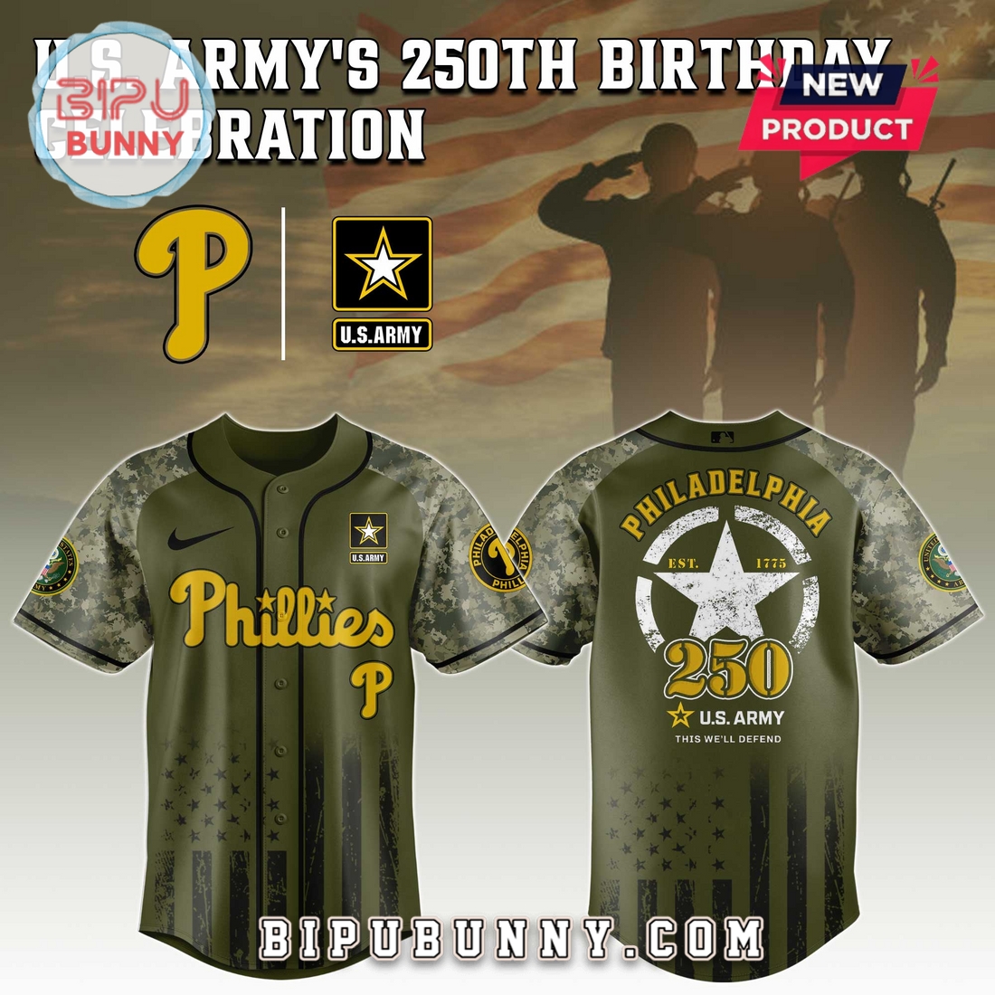 Philadelphia Phillies MLB x 250 U.S. Army Baseball Jersey