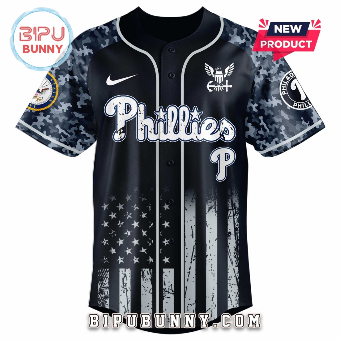 Philadelphia Phillies MLB x 250 U.S. Navy Baseball Jersey - Image 2