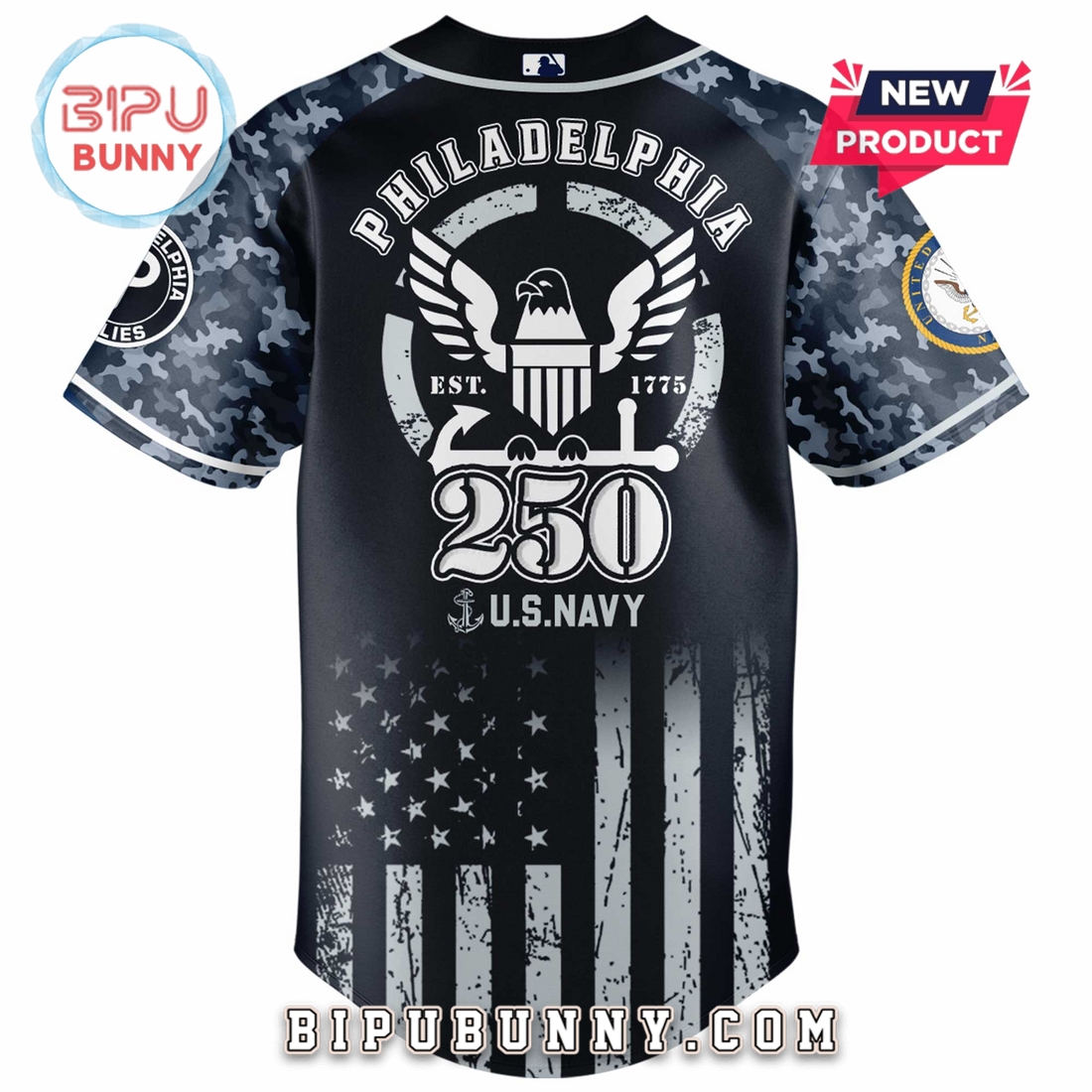 Philadelphia Phillies MLB x 250 U.S. Navy Baseball Jersey - Image 3