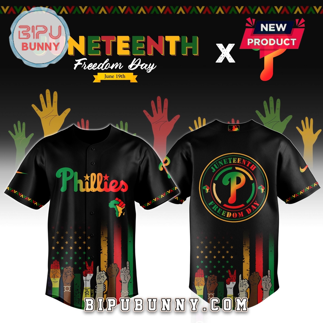 Philadelphia Phillies MLB x Juneteenth Baseball Jersey - Image 2