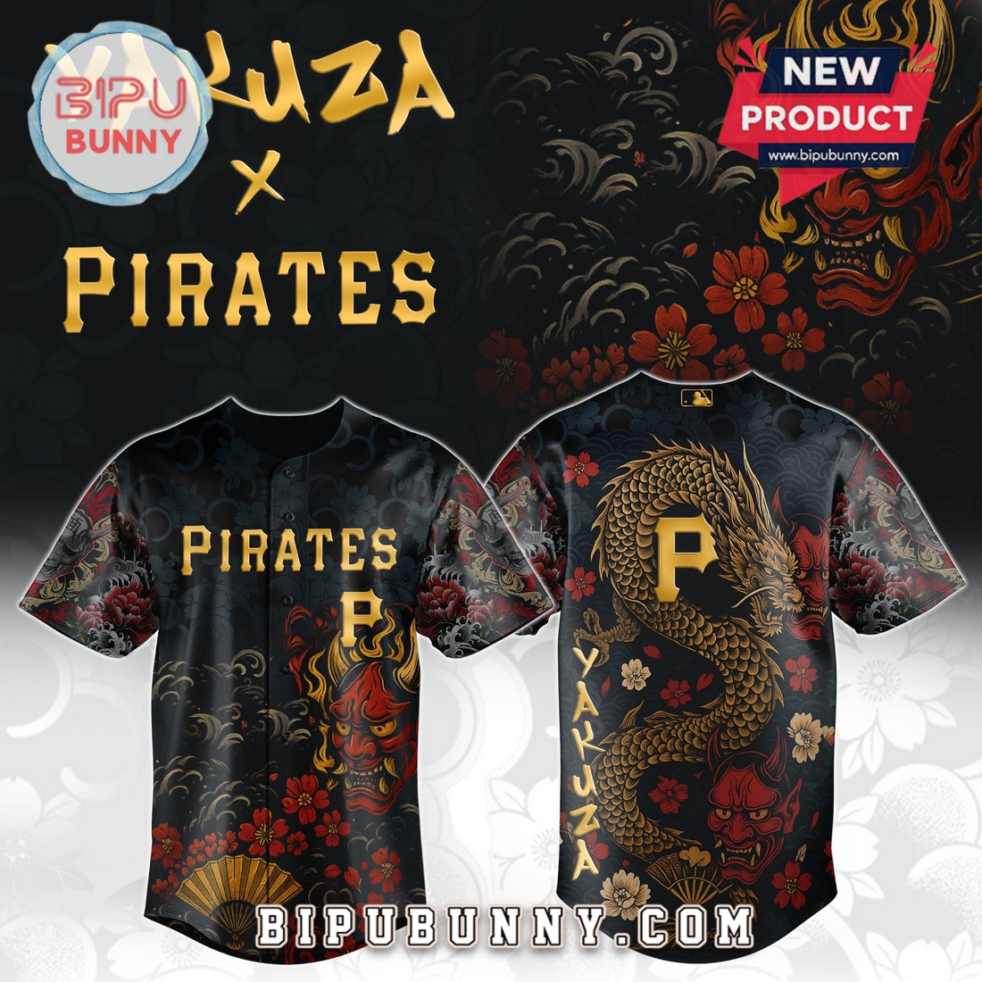 Pittsburgh Pirates MLB x Yakuza Bloodline Baseball Jersey