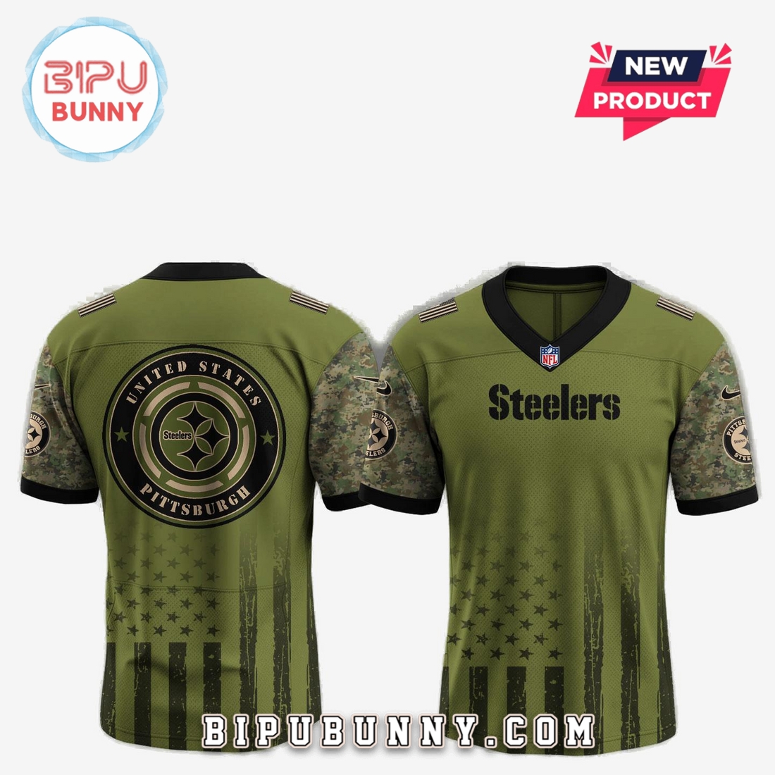 Pittsburgh Steelers NFL x Independence Day Baseball Jersey - Image 2