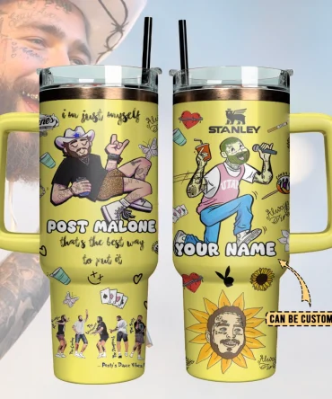 Post Malone Custom Stanley Cup 40 oz 30 oz Tumbler With Handle