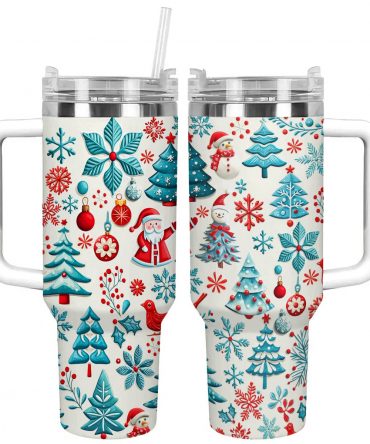 Pretty Christmas Custom Stanley Quencher 40oz Stainless Steel Tumbler With Handle