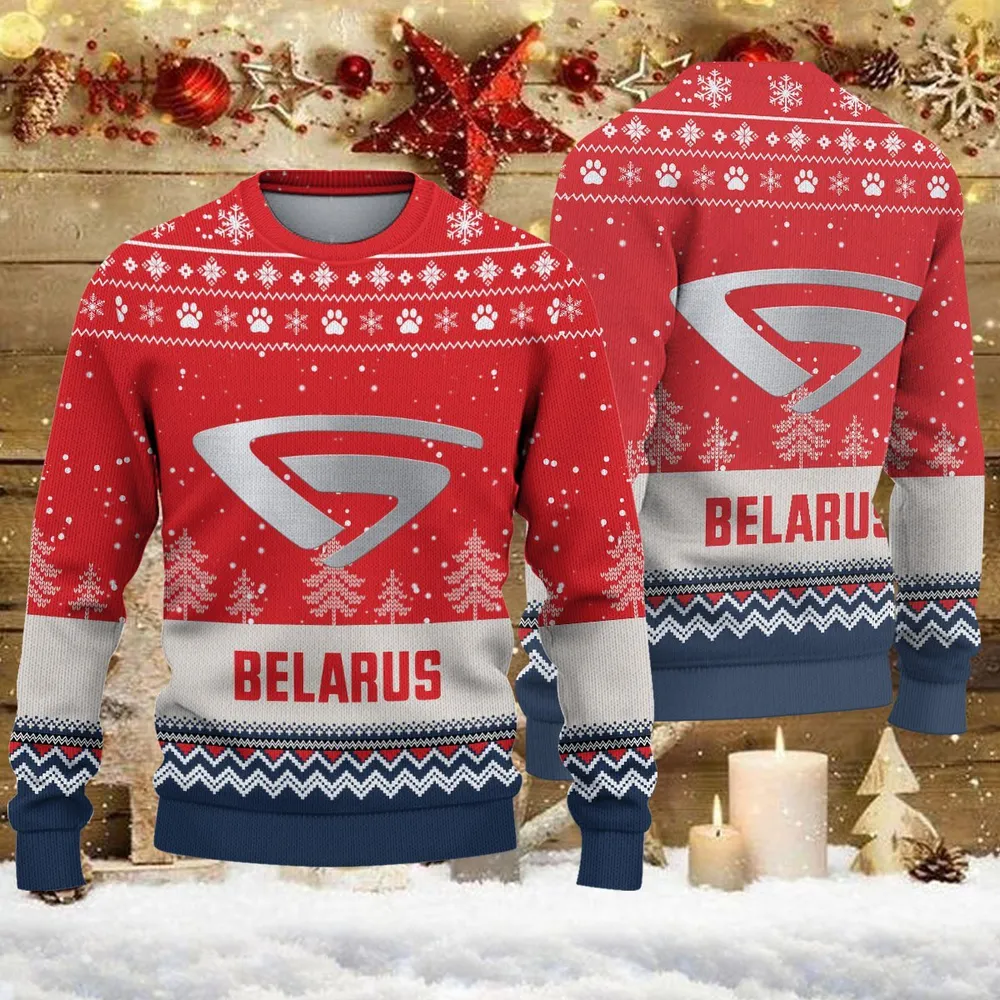 Ugly Sweater Belarus Farmer Love Exclusive Logo QTFRSW091124A15SW