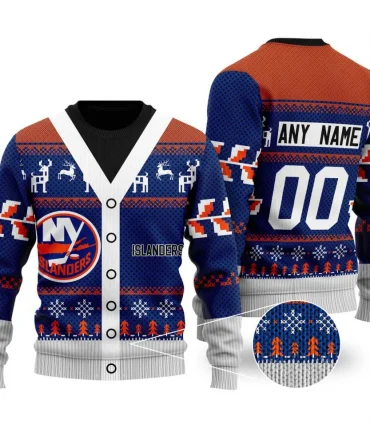 NHL New York Islanders | Personalized Name &amp; Number Unisex Sweater For Christmas Season