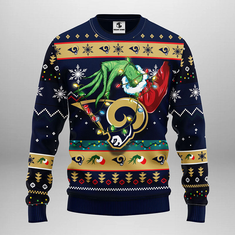 Los Angeles Rams Grinch Ugly Christmas Sweater, Grinch Xmas Sweater