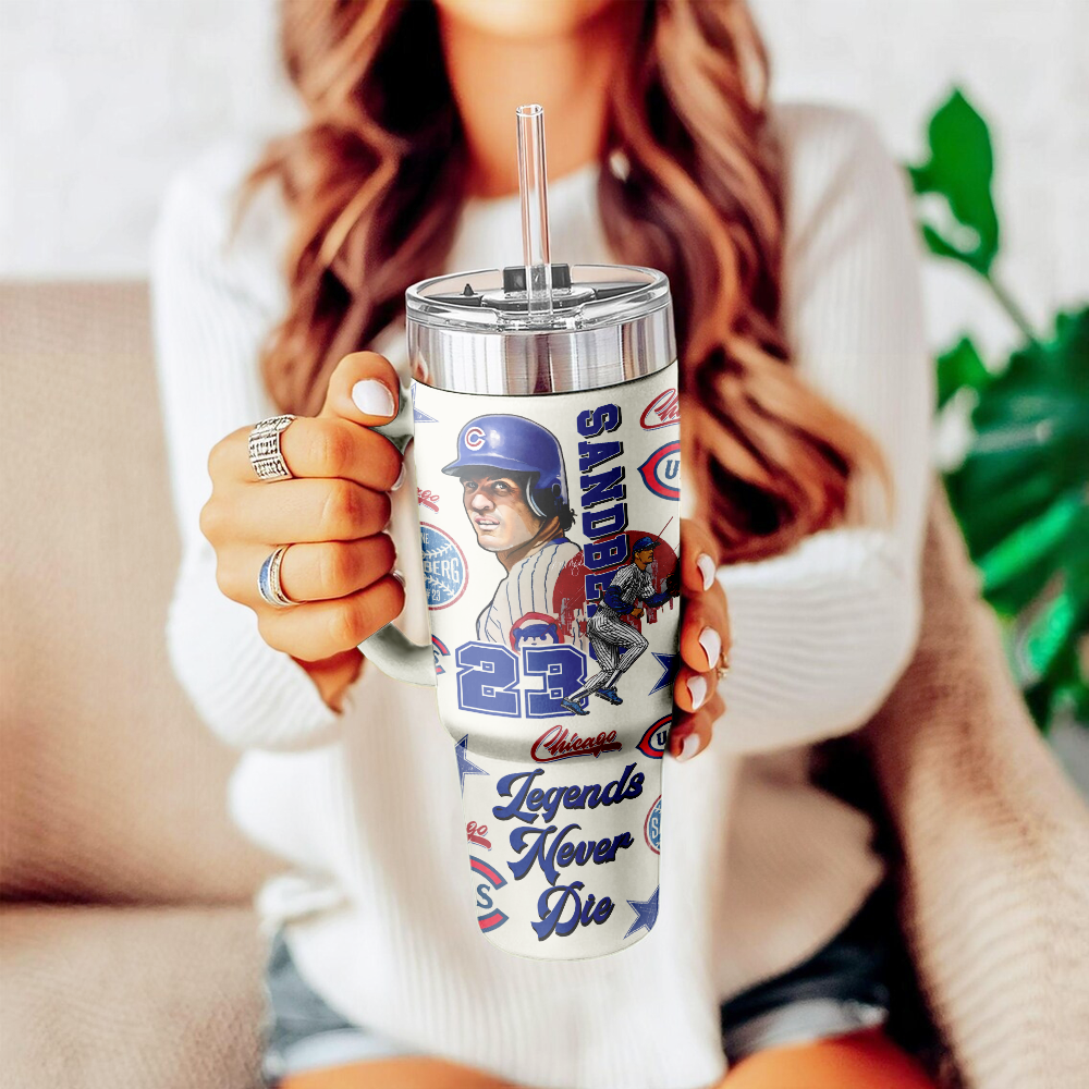 Ryne Sandberg x Chicago Cubs Custom Stanley Cup 40 oz 30 oz Tumbler With Handle - Image 3
