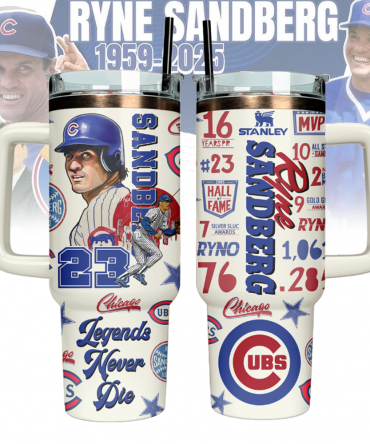 Ryne Sandberg x Chicago Cubs Custom Stanley Cup 40 oz 30 oz Tumbler With Handle
