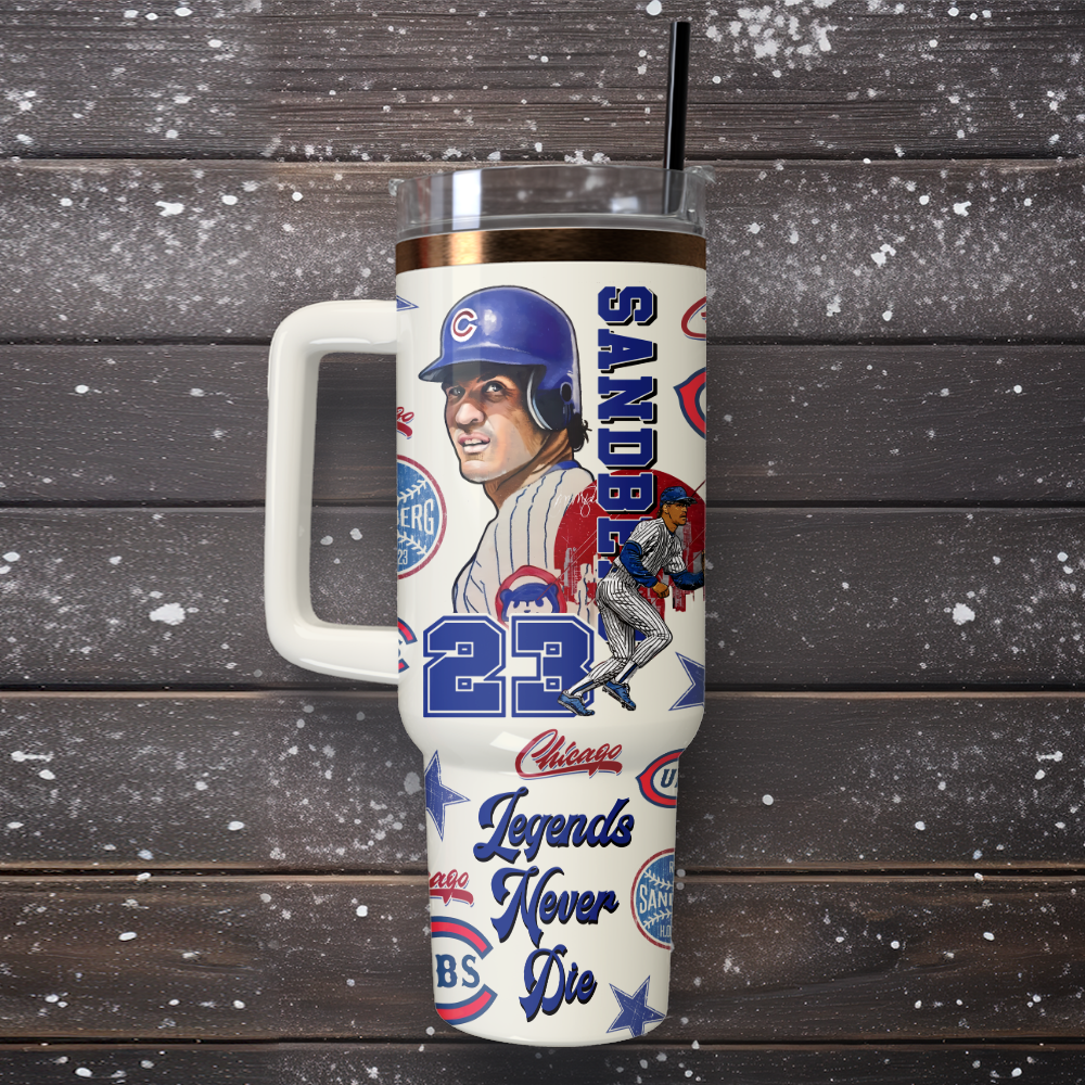 Ryne Sandberg x Chicago Cubs Custom Stanley Cup 40 oz 30 oz Tumbler With Handle - Image 5