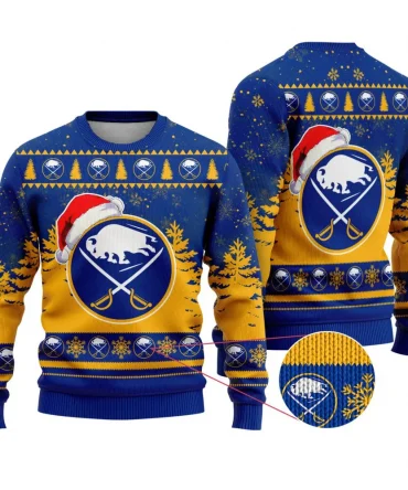 NHL Buffalo Sabres Personalized Name Christmas Design Ugly Sweater ST2301