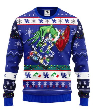 Kentucky Wildcats Grinch Ugly Christmas Sweater, Grinch Xmas Sweater