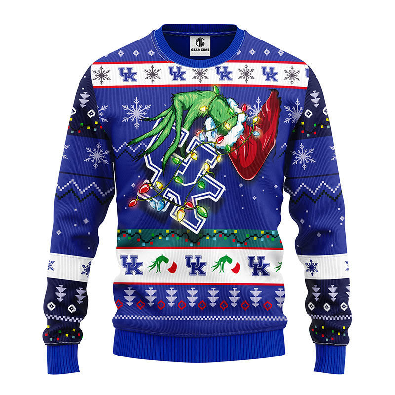 Kentucky Wildcats Grinch Ugly Christmas Sweater, Grinch Xmas Sweater