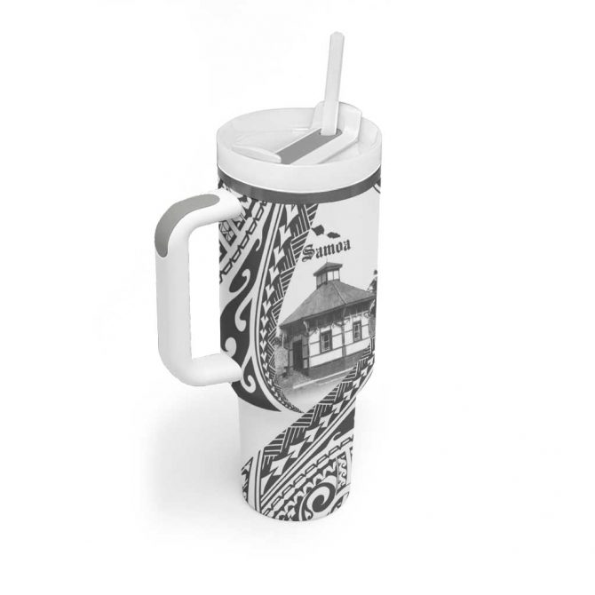 Samoa Mau Movement House Fa‚Äôa Samoa The Samoan Way Custom Stanley Quencher 40oz Stainless Steel Tumbler With Handle - Image 2