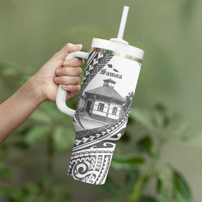 Samoa Mau Movement House Fa‚Äôa Samoa The Samoan Way Custom Stanley Quencher 40oz Stainless Steel Tumbler With Handle - Image 3