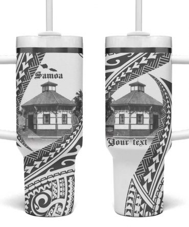 Samoa Mau Movement House Fa‚Äôa Samoa The Samoan Way Custom Stanley Quencher 40oz Stainless Steel Tumbler With Handle