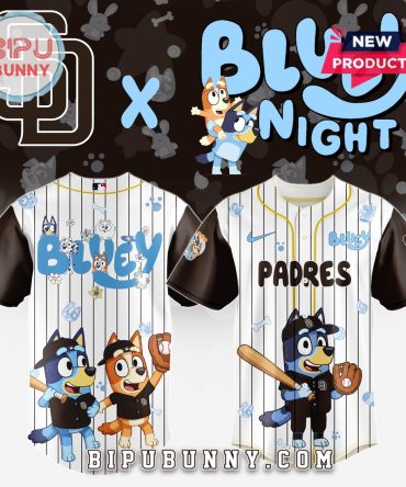 San Diego Padres MLB x Bluey And Bingo Baseball Jersey