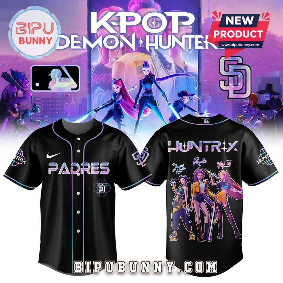 San Diego Padres x KPop Demon Hunters Baseball Jersey