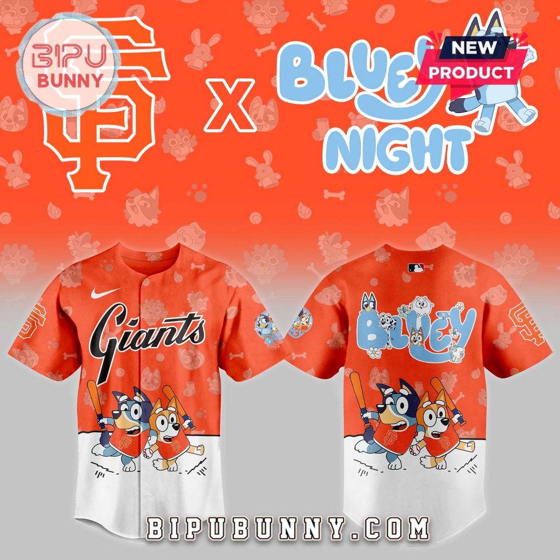 San Francisco Giants 2025 Bluey Night Baseball Jersey - Image 2