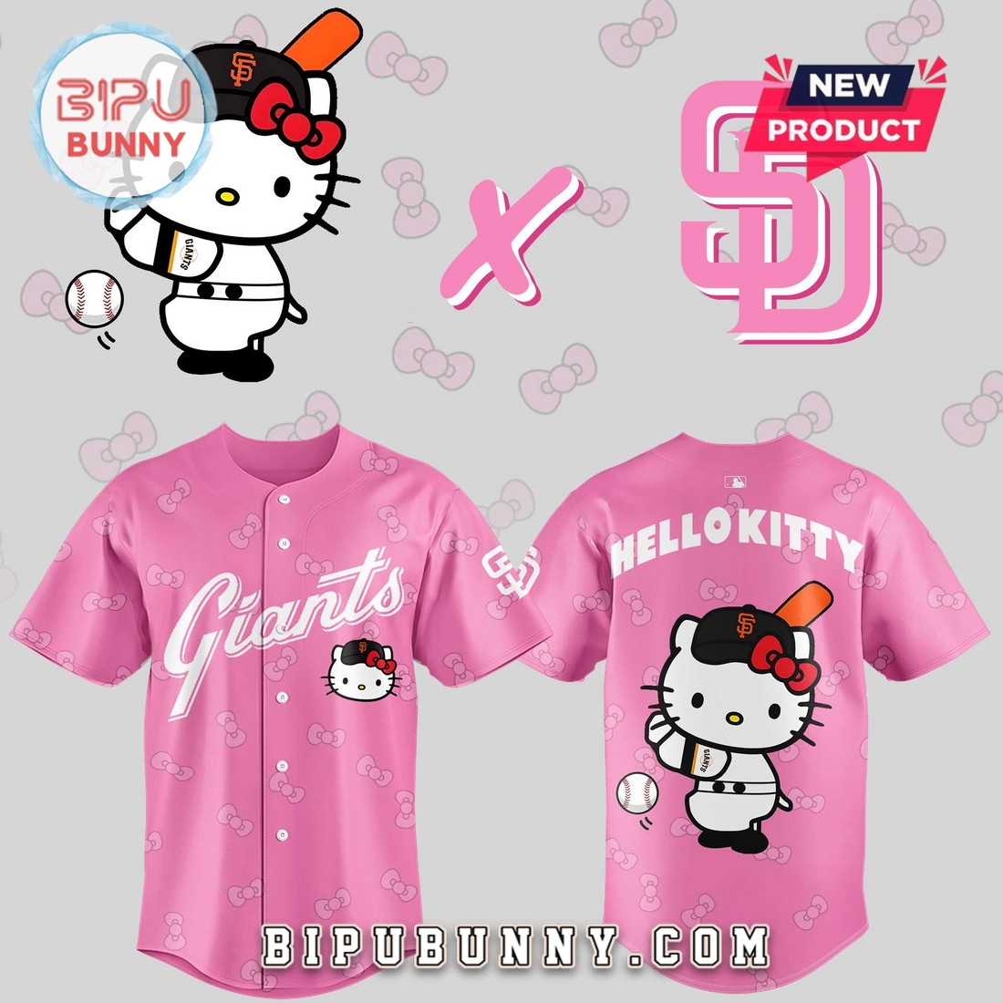 San Francisco Giants 2025 x Hello Kitty Baseball Jersey