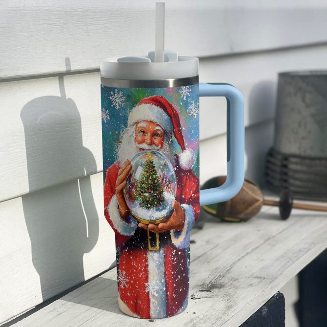 Santa Claus Magic Christmas Custom Stanley Quencher 40oz Stainless Steel Tumbler With Handle - Image 3