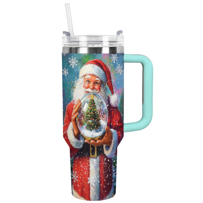 Santa Claus Magic Christmas Custom Stanley Quencher 40oz Stainless Steel Tumbler With Handle