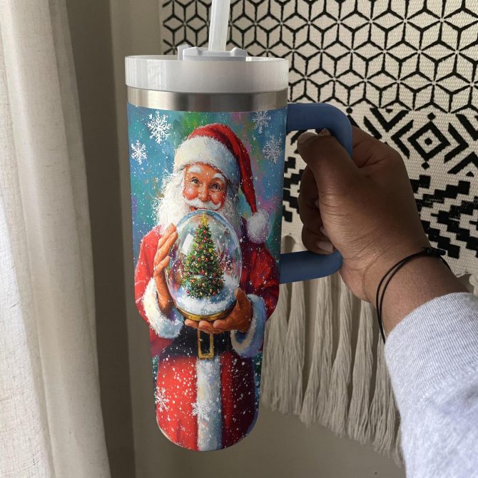 Santa Claus Magic Christmas Custom Stanley Quencher 40oz Stainless Steel Tumbler With Handle - Image 2