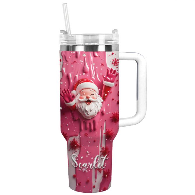 Santa Sweet Wonderland Christmas Custom Stanley Quencher 40oz Stainless Steel Tumbler With Handle