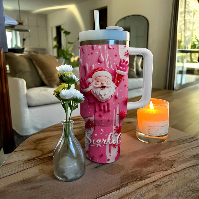 Santa Sweet Wonderland Christmas Custom Stanley Quencher 40oz Stainless Steel Tumbler With Handle - Image 2