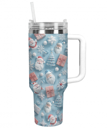 Santa‚Äôs Gift Edition Christmas Custom Stanley Quencher 40oz Stainless Steel Tumbler With Handle