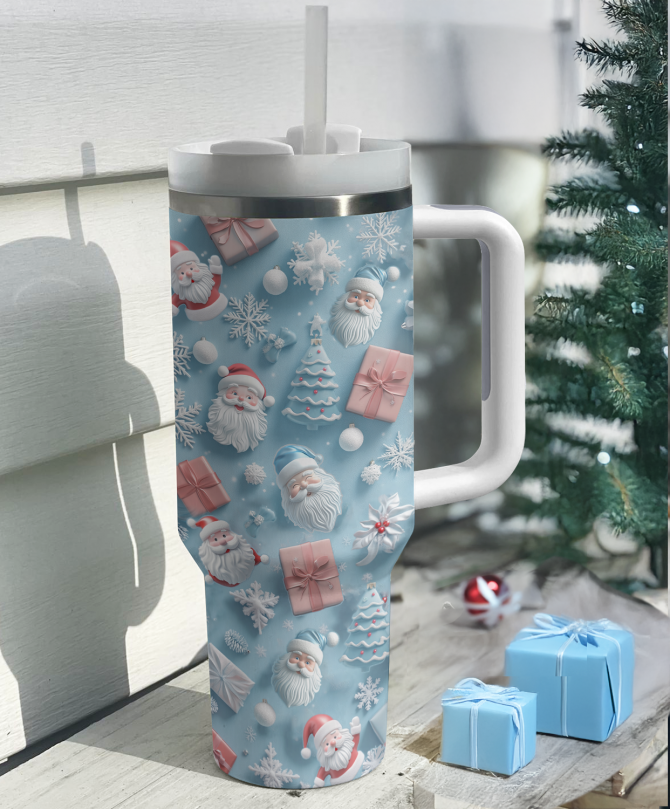 Santa‚Äôs Gift Edition Christmas Custom Stanley Quencher 40oz Stainless Steel Tumbler With Handle - Image 3