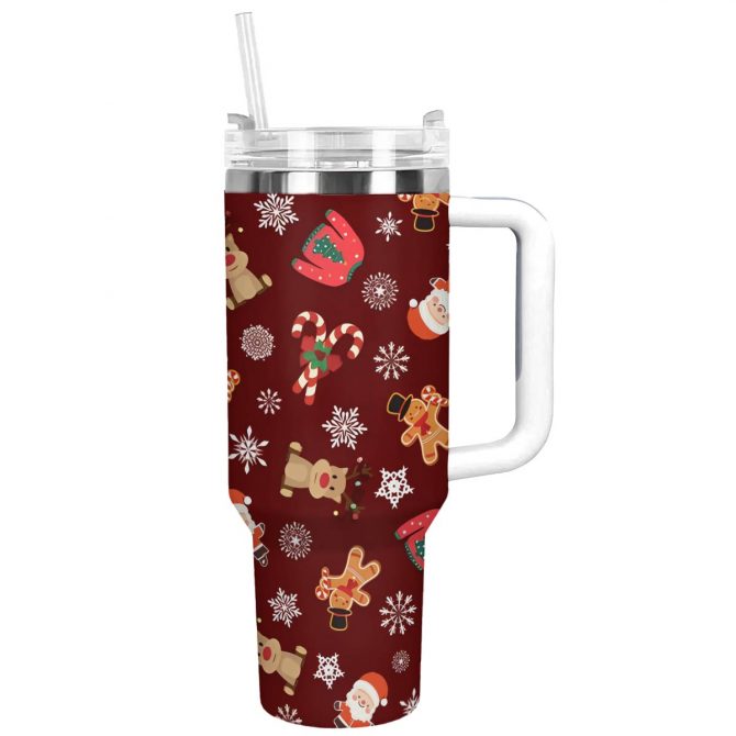 Santa‚Äôs Workshop Christmas Custom Stanley Quencher 40oz Stainless Steel Tumbler With Handle