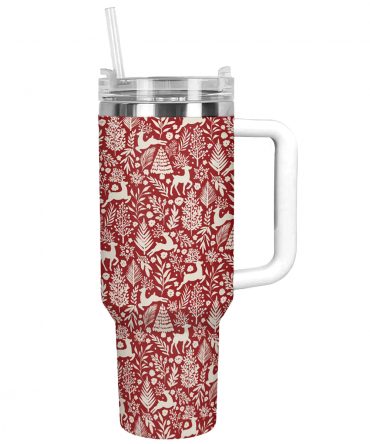Scandinavian Christmas Custom Stanley Quencher 40oz Stainless Steel Tumbler With Handle