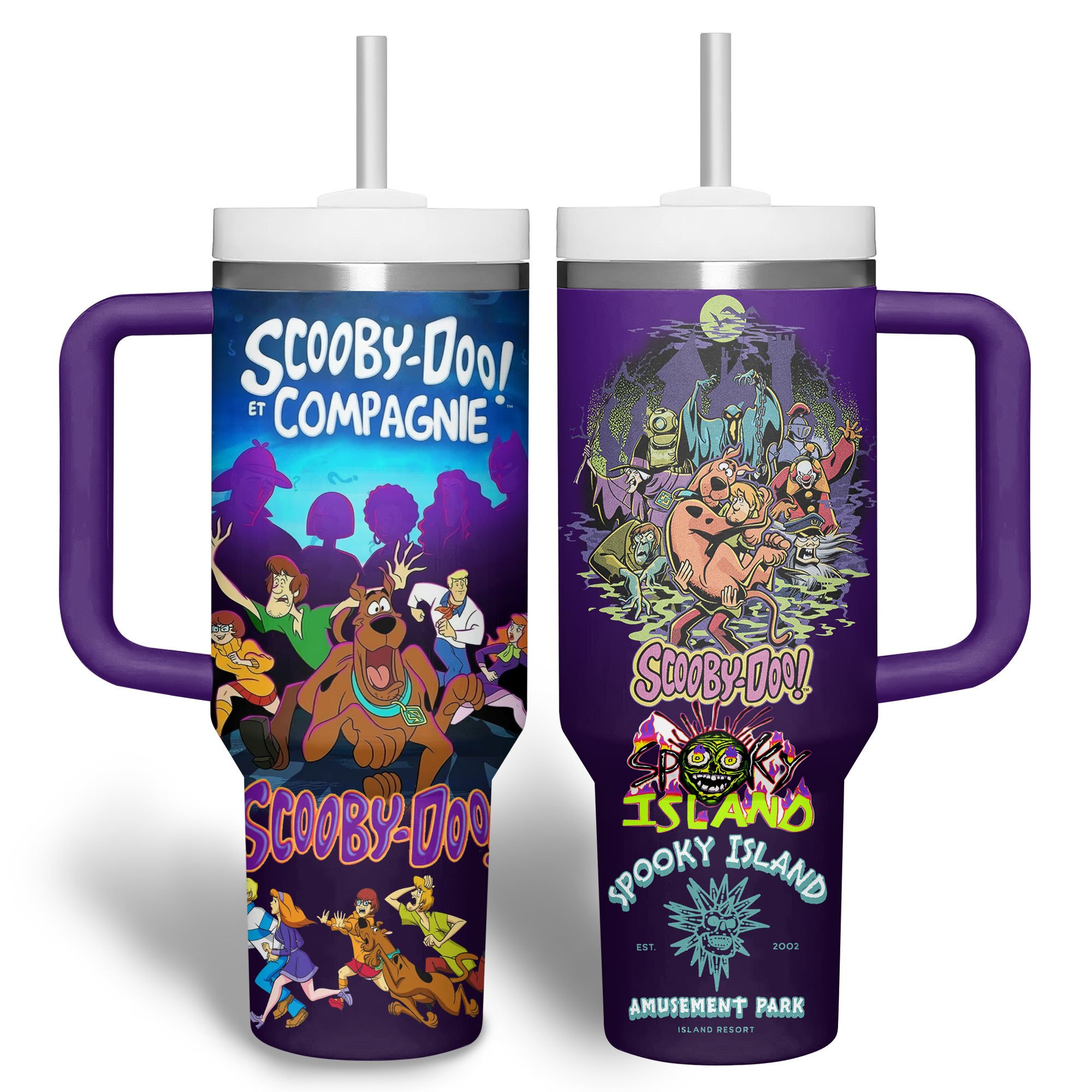 Scooby-Doo Cartoon Custom Stanley Quencher 40oz Stainless Steel Tumbler With Handle - Image 2