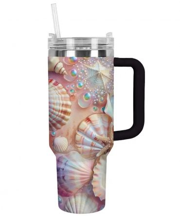 Seashell Custom Stanley Cup 40 oz 30 oz Tumbler With Handle