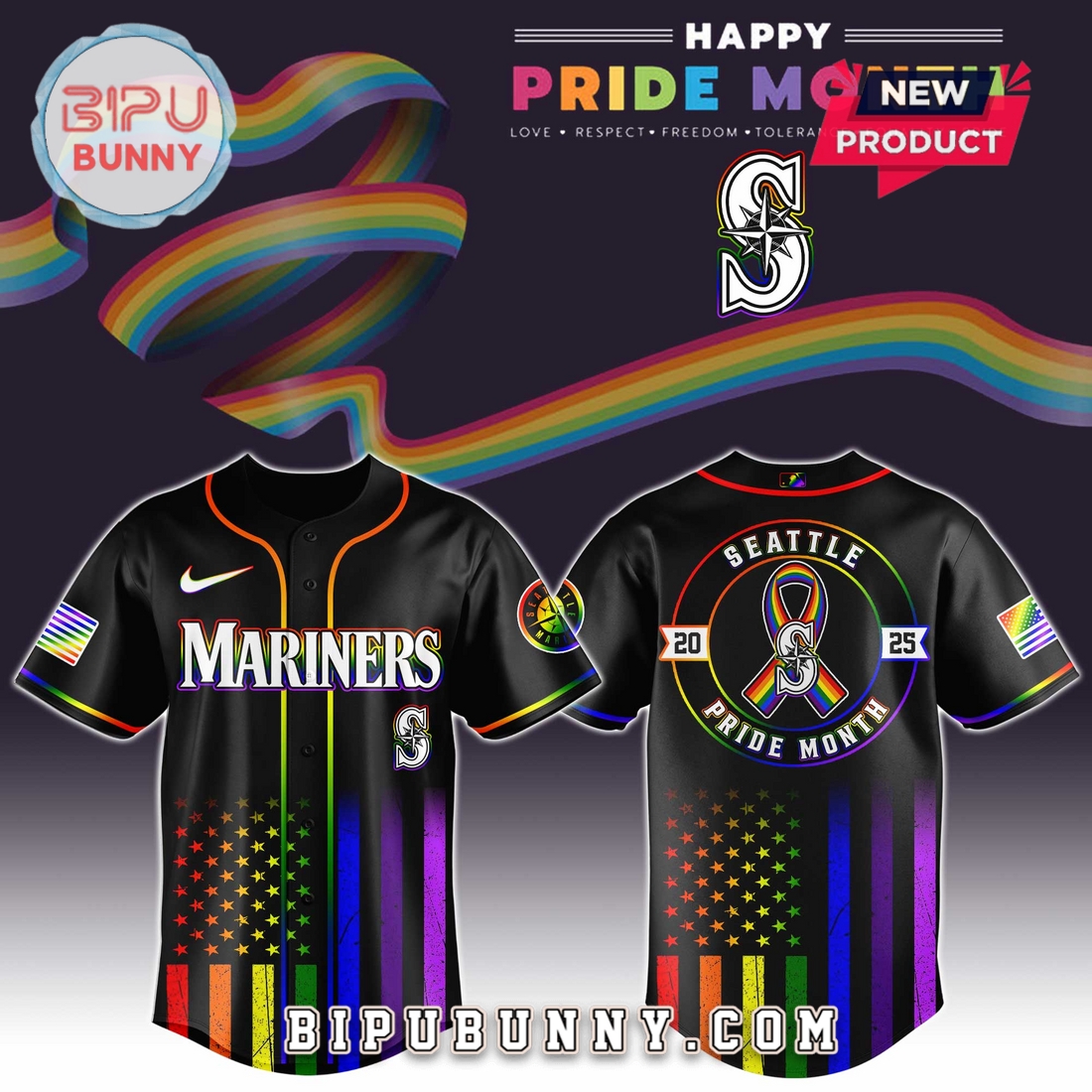 Seattle Mariners Happy Pride Month Baseball Jersey
