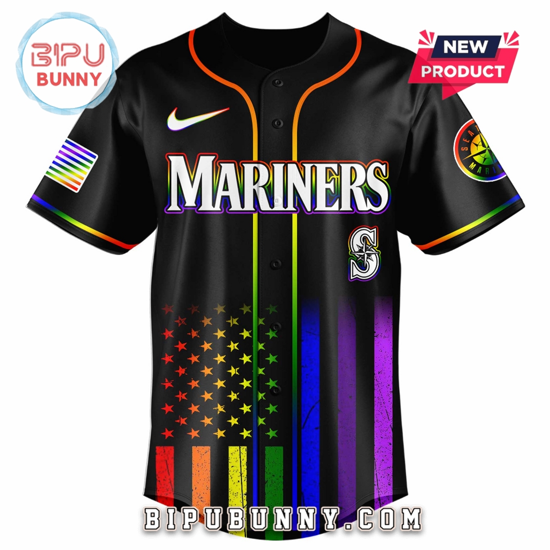 Seattle Mariners Happy Pride Month Baseball Jersey - Image 2