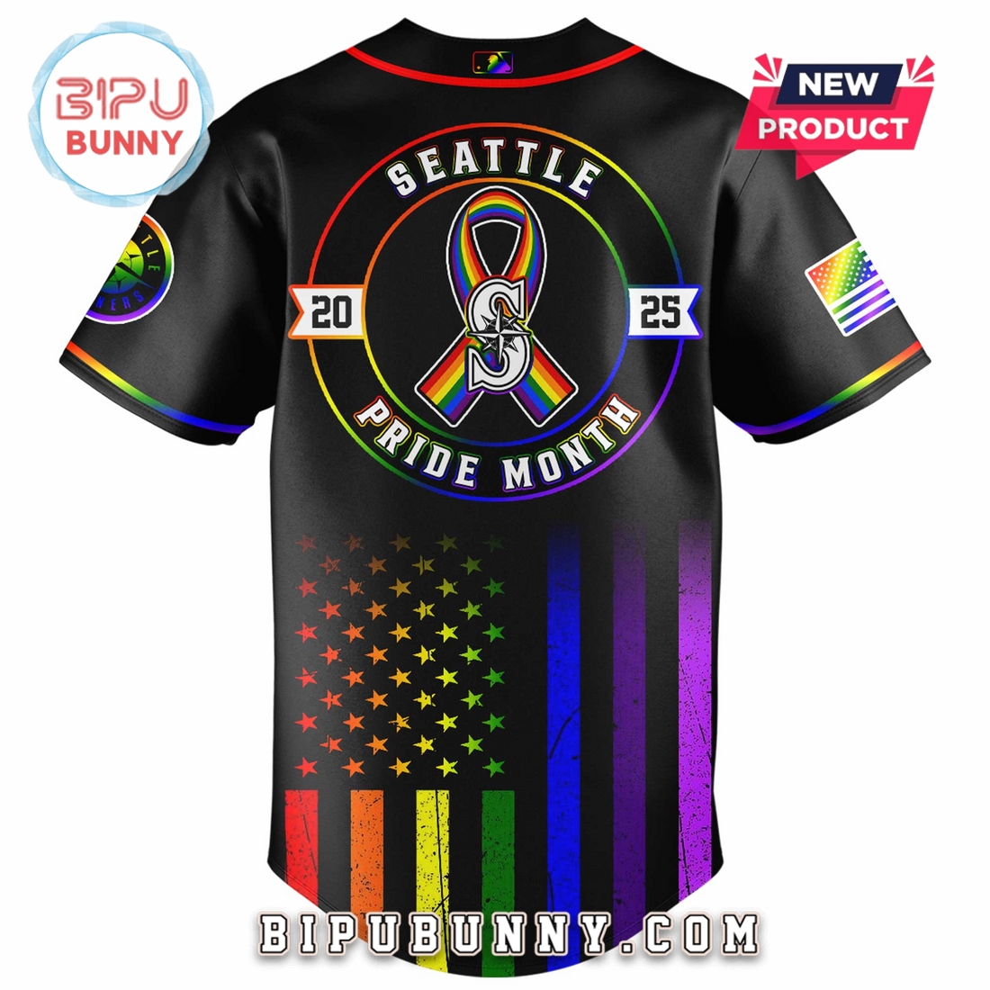Seattle Mariners Happy Pride Month Baseball Jersey - Image 3