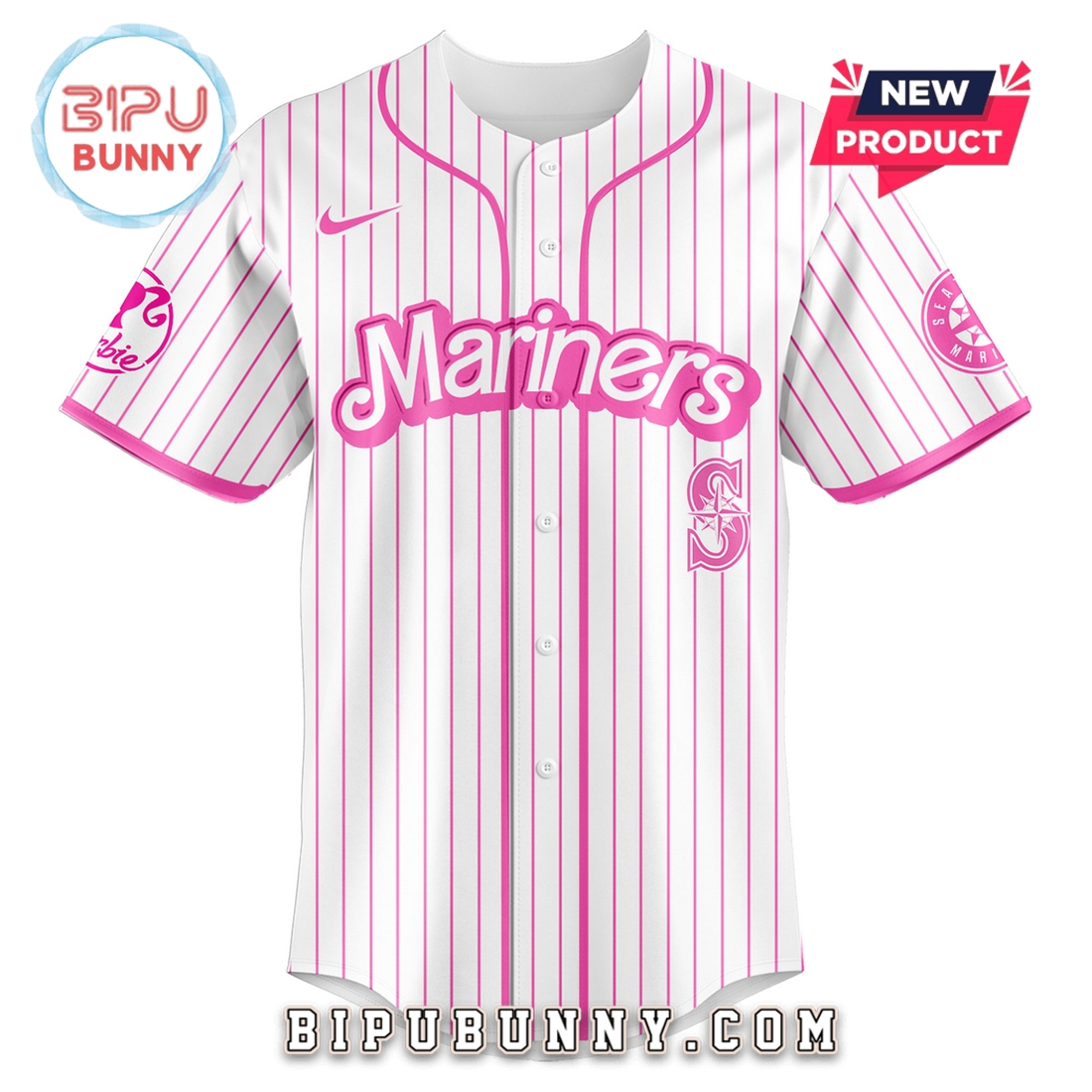 Seattle Mariners MLB x Barbie Night Game Baseball Jersey - Image 2
