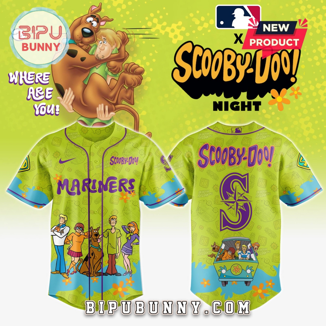 Seattle Mariners MLB x Scooby Doo Baseball Jersey