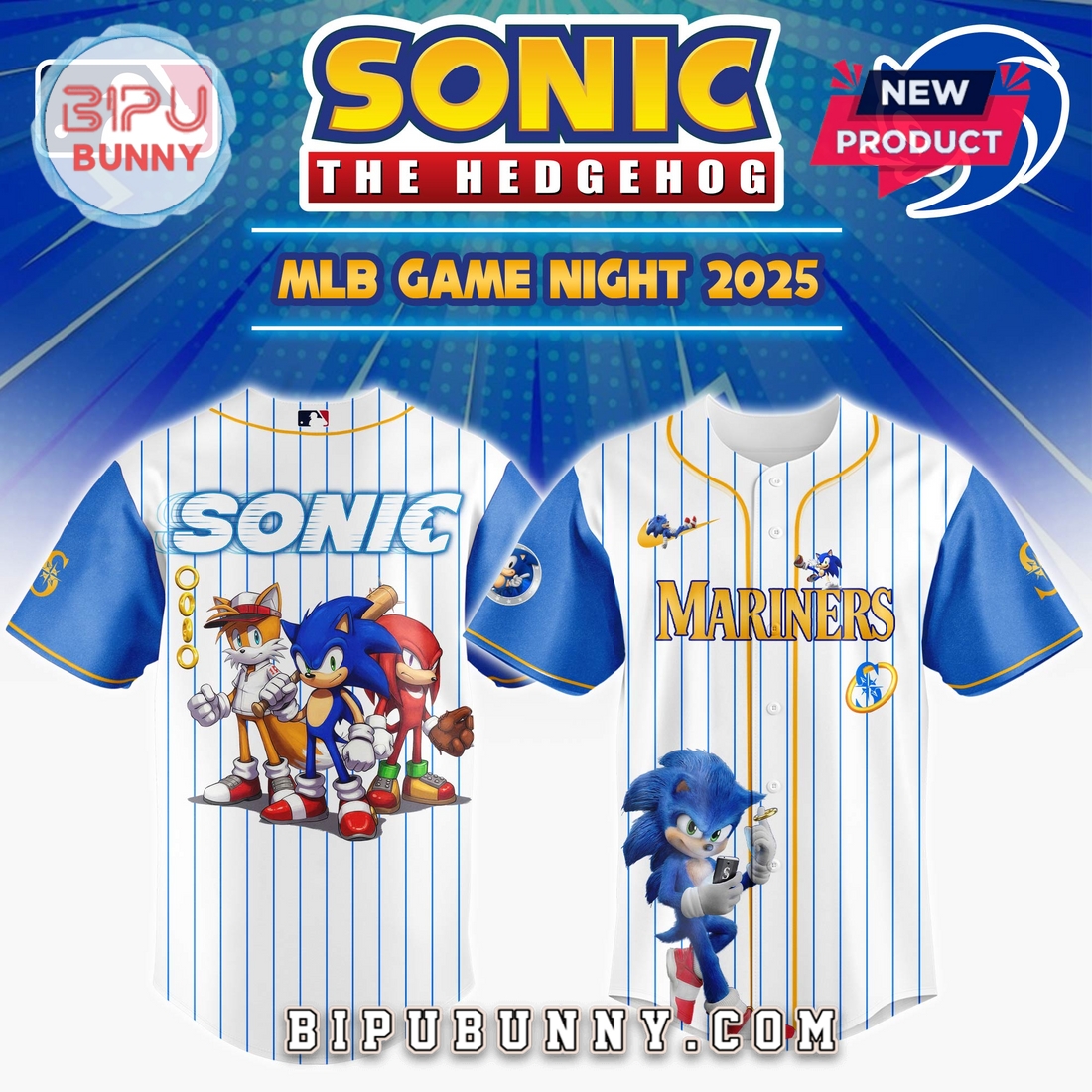 Seattle Mariners MLB x Sonic Game Night Baseball Jersey