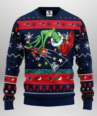 New England Patriots Grinch Ugly Christmas Sweater