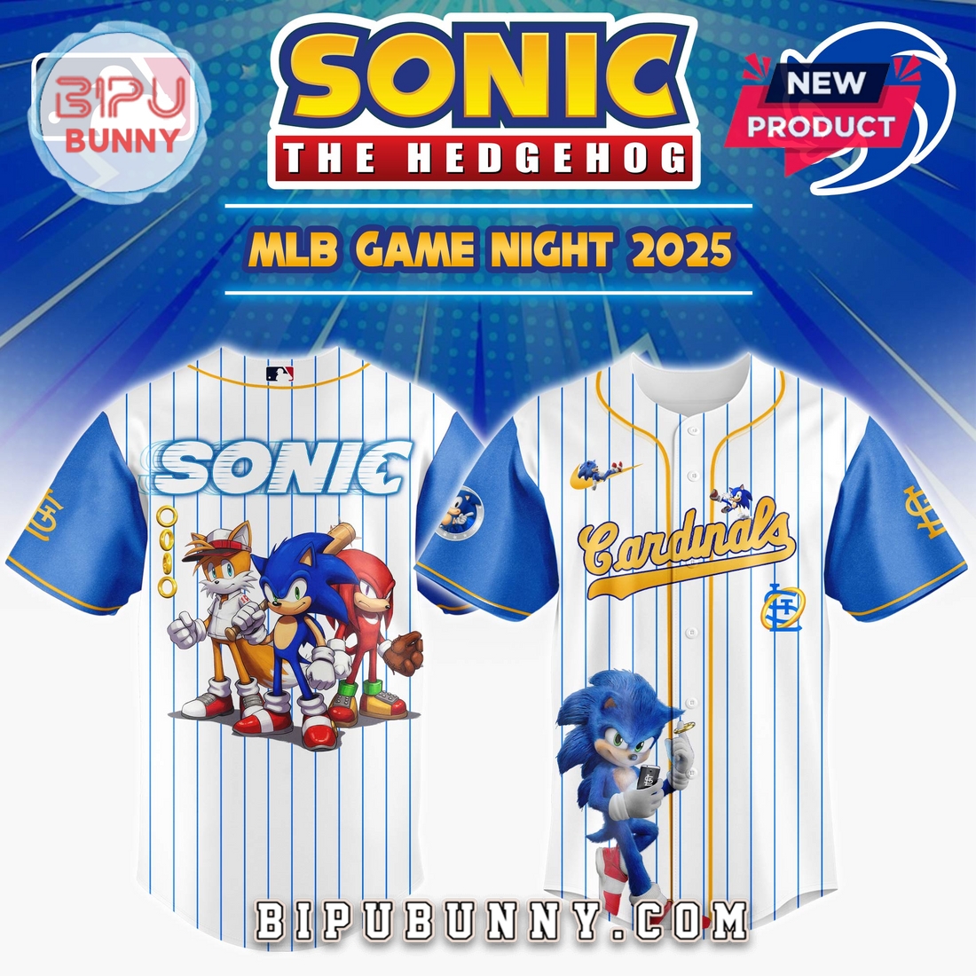 St.Louis Cardinals MLB x Sonic Game Night Baseball Jersey - Image 2