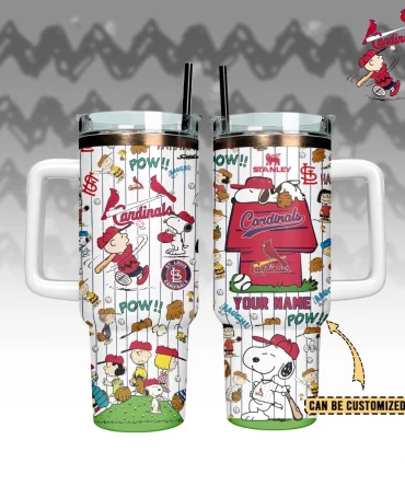 St. Louis Cardinals x Peanuts Custom Stanley Cup 40 oz 30 oz Tumbler With Handle