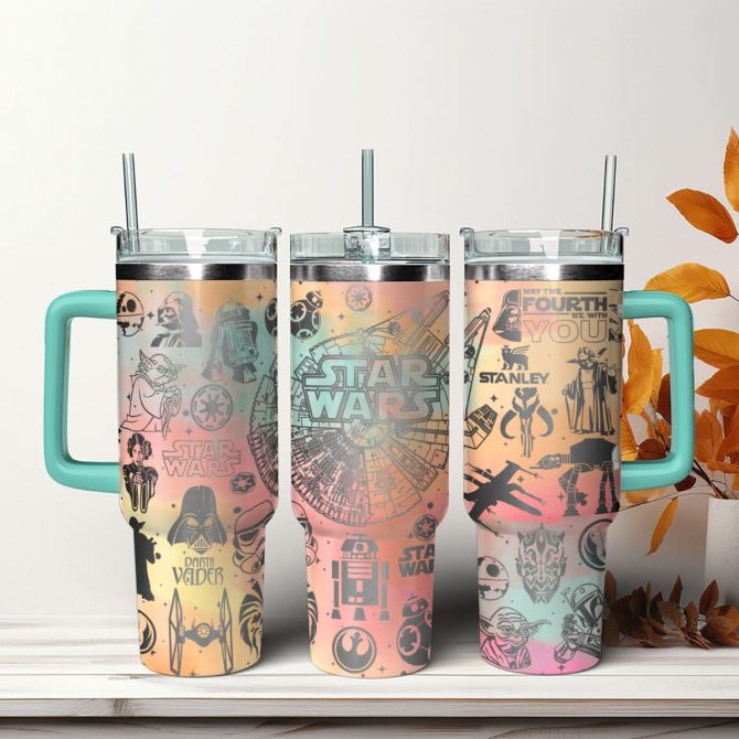 Star Wars Movies Custom Stanley Quencher 40oz Stainless Steel Tumbler With Handle