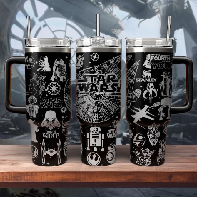 Star Wars Movies Custom Stanley Quencher 40oz Stainless Steel Tumbler With Handle