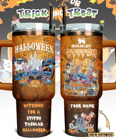 Stitch x Halloween Custom Stanley Cup 40 oz 30 oz Tumbler With Handle