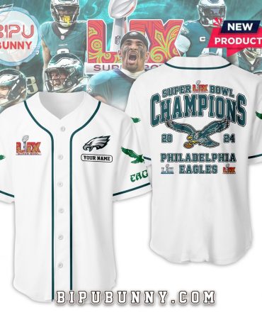 Super Bowl LIX Champions 2025 Eagles Baseball Jersey